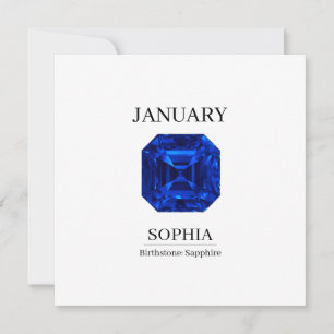 September Birthstone Birthday Name Sapphire Card
