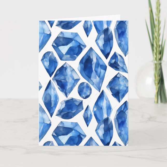 September Birthstone Sapphire Birthday Card (Front)