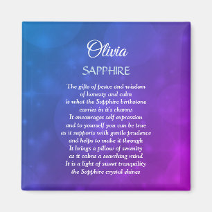 September Birthstone Sapphire design  Magnet