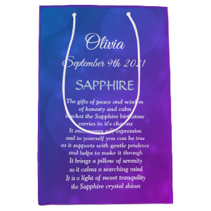 September Birthstone Sapphire design  Medium Gift Bag