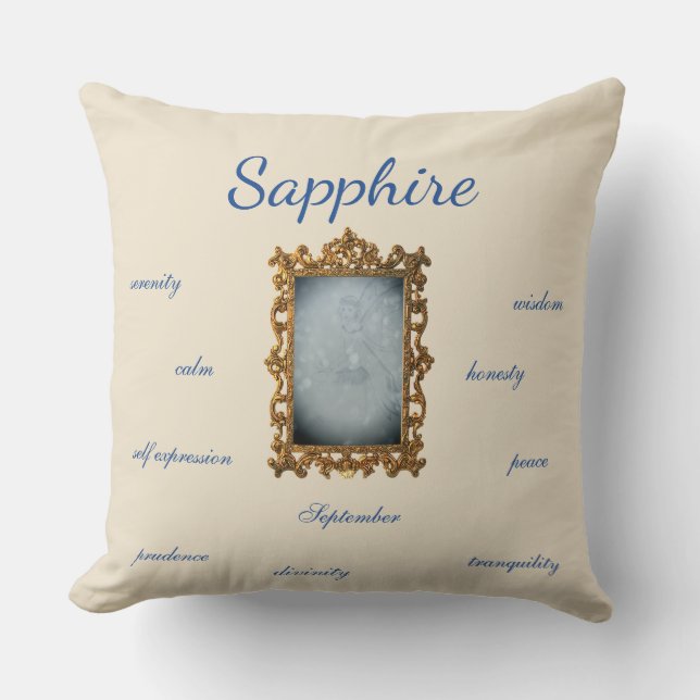 September Birthstone Sapphire Fairy Cushion (Front)