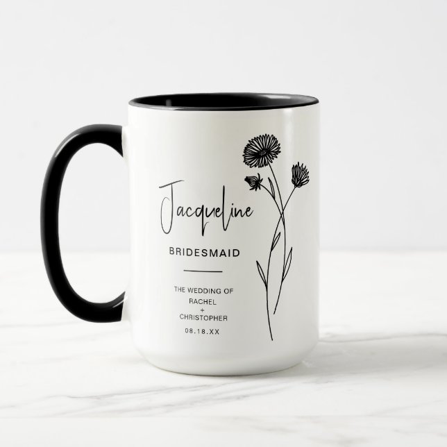 September Bridesmaid | Aster Birth Flower Mug (Left)