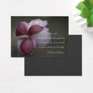 September Charm Wedding Charity Favour Card