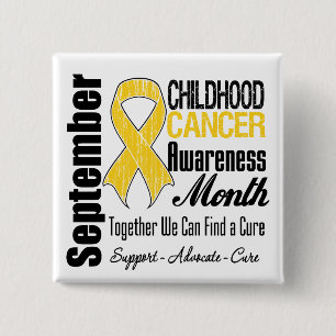 September Childhood Cancer Awareness Month 15 Cm Square Badge