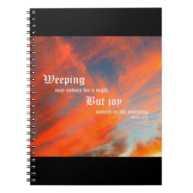 September Clouds with Psalm 30:5 Notebook (Front)