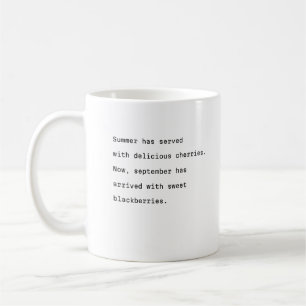 September coffee mug typography poetic cherries