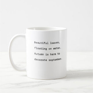 September coffee mug typography poetic leaves 