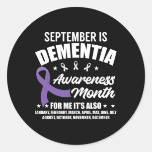 September Dementia Awareness Month Heimerheimer Aw Classic Round Sticker