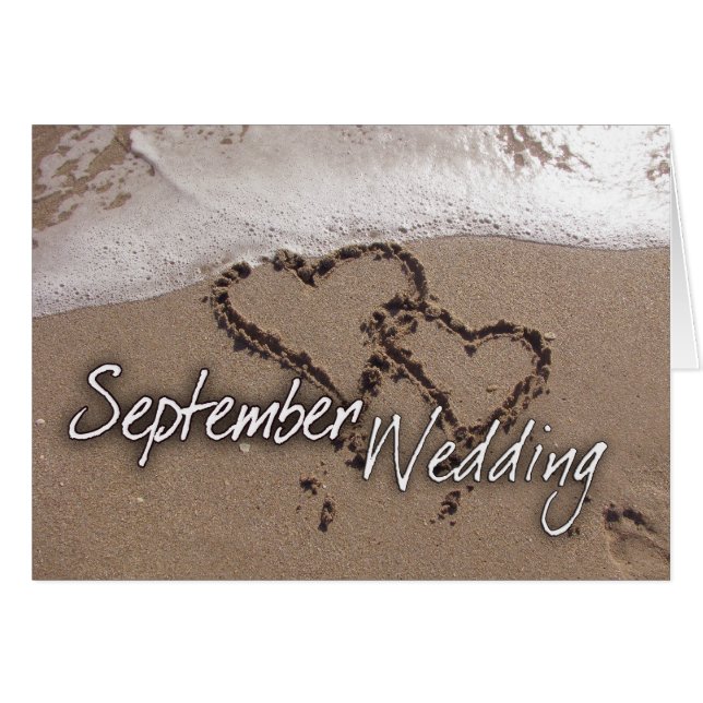 September Destination Beach Wedding Card (Front Horizontal)