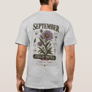 September Field Notes No. 09 Vintage Aster Flower T-Shirt