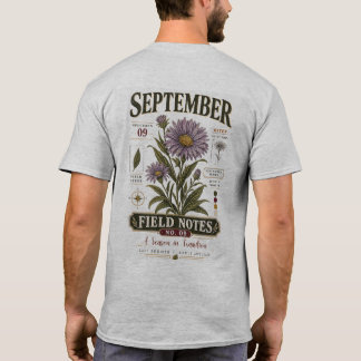 September Field Notes No. 09 Vintage Aster Flower T-Shirt