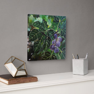 September Figs and Summer Light by Alfred Fox Square Wall Clock