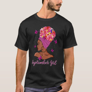September Girl Virgo Libra Floral Birthday Women G T-Shirt