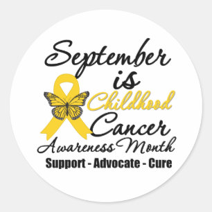 September is Childhood cancer Awareness Month v2 Classic Round Sticker