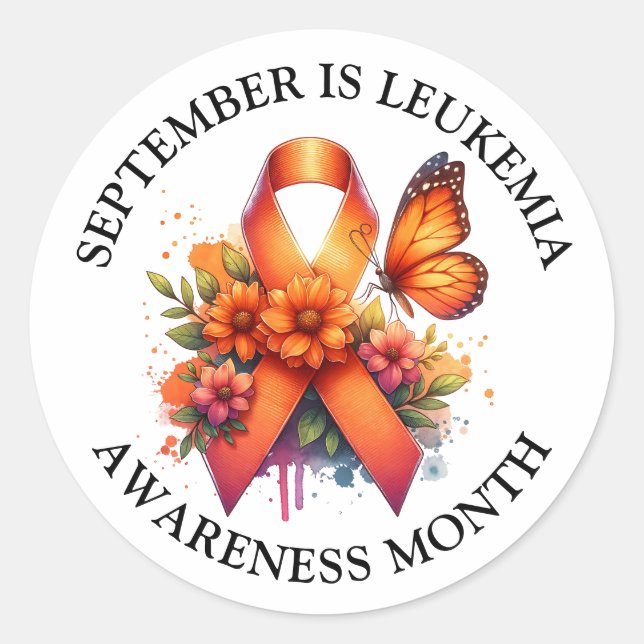 September is Leukaemia Awareness Month Classic Round Sticker (Front)