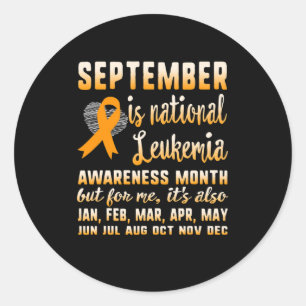September Is National Leukaemia Awareness Month Wa Classic Round Sticker