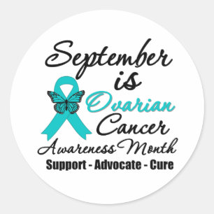 September is Ovarian Cancer Awareness Month Classic Round Sticker