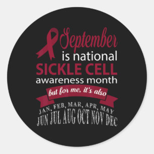 September Is Sickle Cell Awareness Month T Shirt Classic Round Sticker