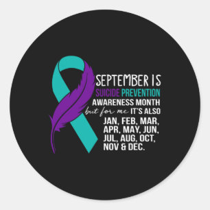 September Is Suicide Prevention Awareness Month Bu Classic Round Sticker