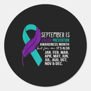 September Is Suicide Prevention Awareness Month Bu Classic Round Sticker
