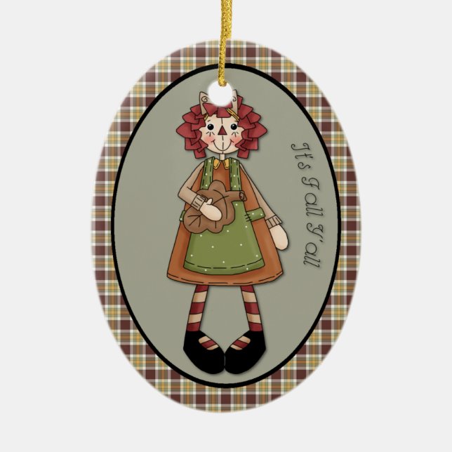 September "It's Fall Y'all" Annie Advent Ornament (Front)