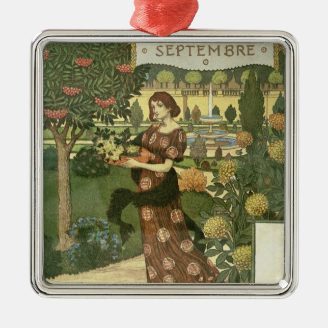 September Metal Tree Decoration (Front)