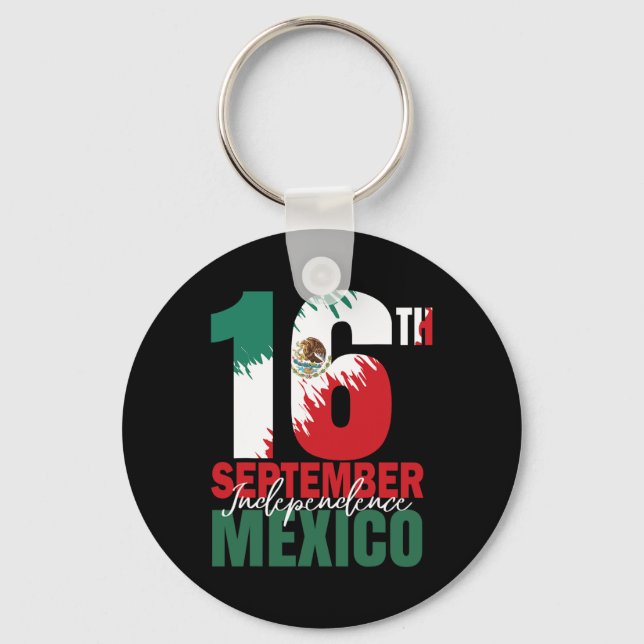 September Mexican Independence Day Shirt Mexico Fl Key Ring (Front)
