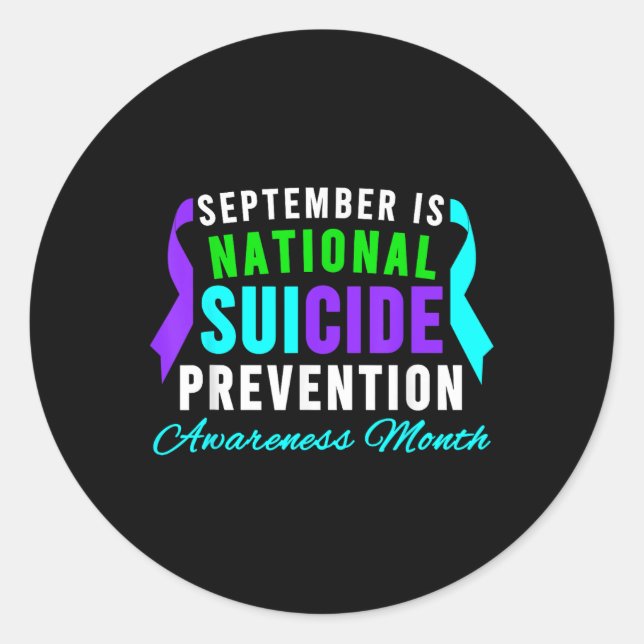 September National Suicide Prevention Awareness Mo Classic Round Sticker (Front)