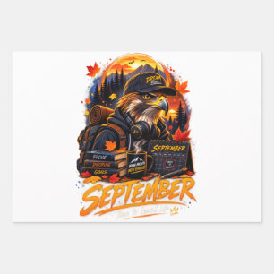 September New Month New Energy Eagle Motivation 27 Wrapping Paper Sheet