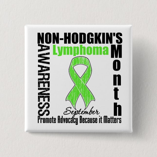September Non Hodgkin's Lymphoma Awareness Month 15 Cm Square Badge (Front)