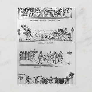 September, October, November and December Postcard