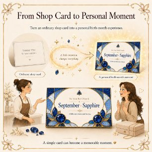 September Sapphire Birthstone Shop Card