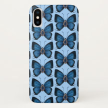 September Sapphire Blue Butterfly Pattern Design