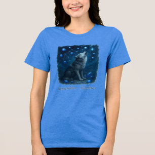 September Sapphire – Celestial Wolf Tri-Blend Shirt