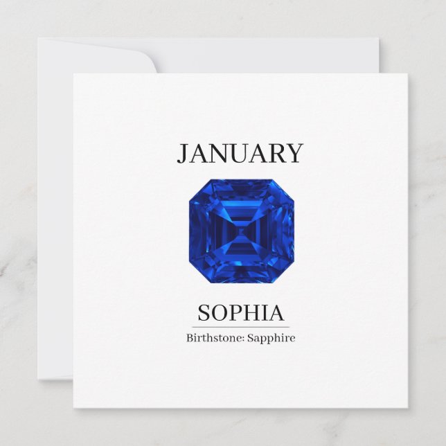 September Sapphire Personalized Birthday Card (Front)