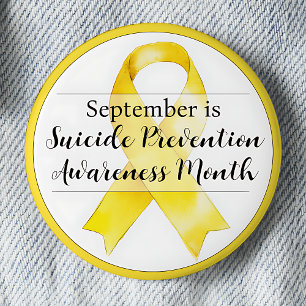 September Suicide Prevention Awareness Ribbon 6 Cm Round Badge