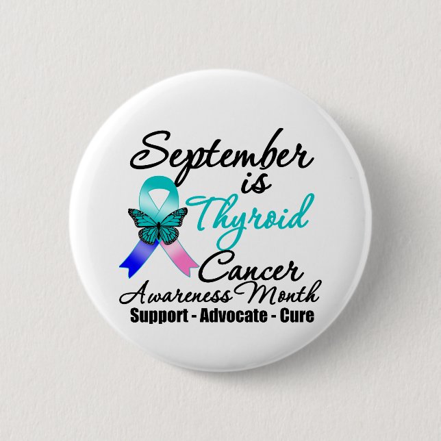 September Thyroid Cancer AWARENESS Month 6 Cm Round Badge (Front)
