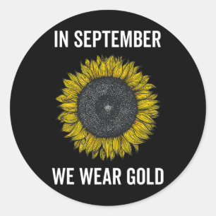 September We Wear Gold Childhood Cancer Awareness Classic Round Sticker