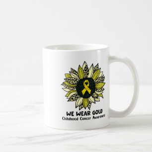 September We Wear Gold Sunflower Childhood Cancer Coffee Mug