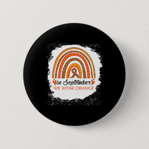 September We Wear Orange Bleached Rainbow Leukaemi 6 Cm Round Badge