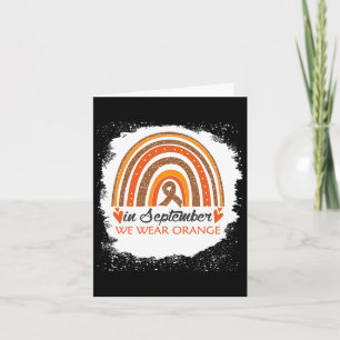 September We Wear Orange Bleached Rainbow Leukaemi Card