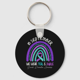 September We Wear Teal & Purple Suicide Preven Key Ring