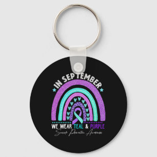 September We Wear Teal And Purple Suicide Preventi Key Ring