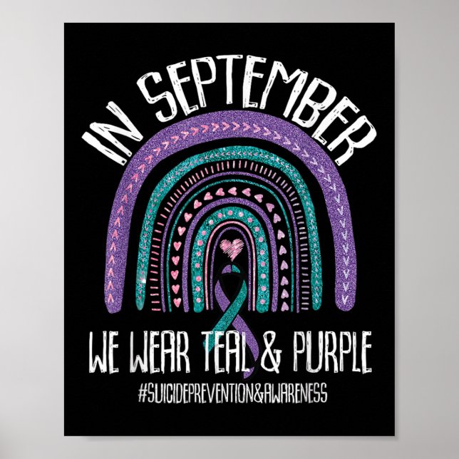 September We Wear Teal Purple Suicide Prevention A Poster (Front)