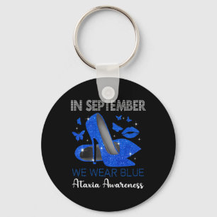 September Wear Blue High Heels Ataxia Awareness Key Ring
