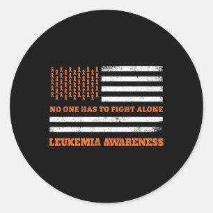 September Wear Orange Ribbon Leukaemia Cancer Awar Classic Round Sticker