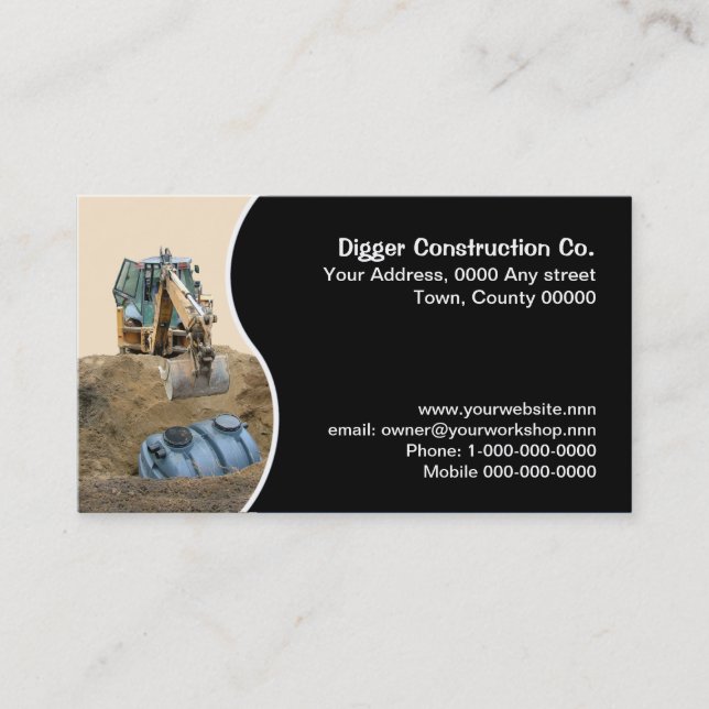 Septic tank installation business card (Front)