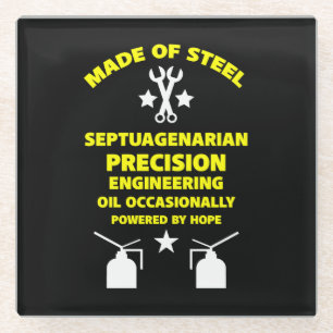 Septuagenarian Birthday Glass Coaster