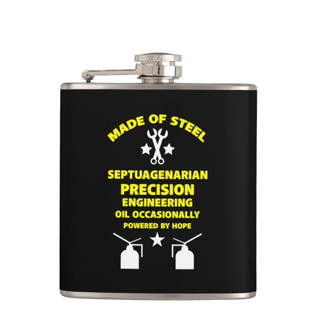 Septuagenarian Birthday Hip Flask (Front)