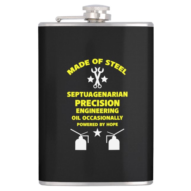Septuagenarian Birthday Hip Flask (Front)